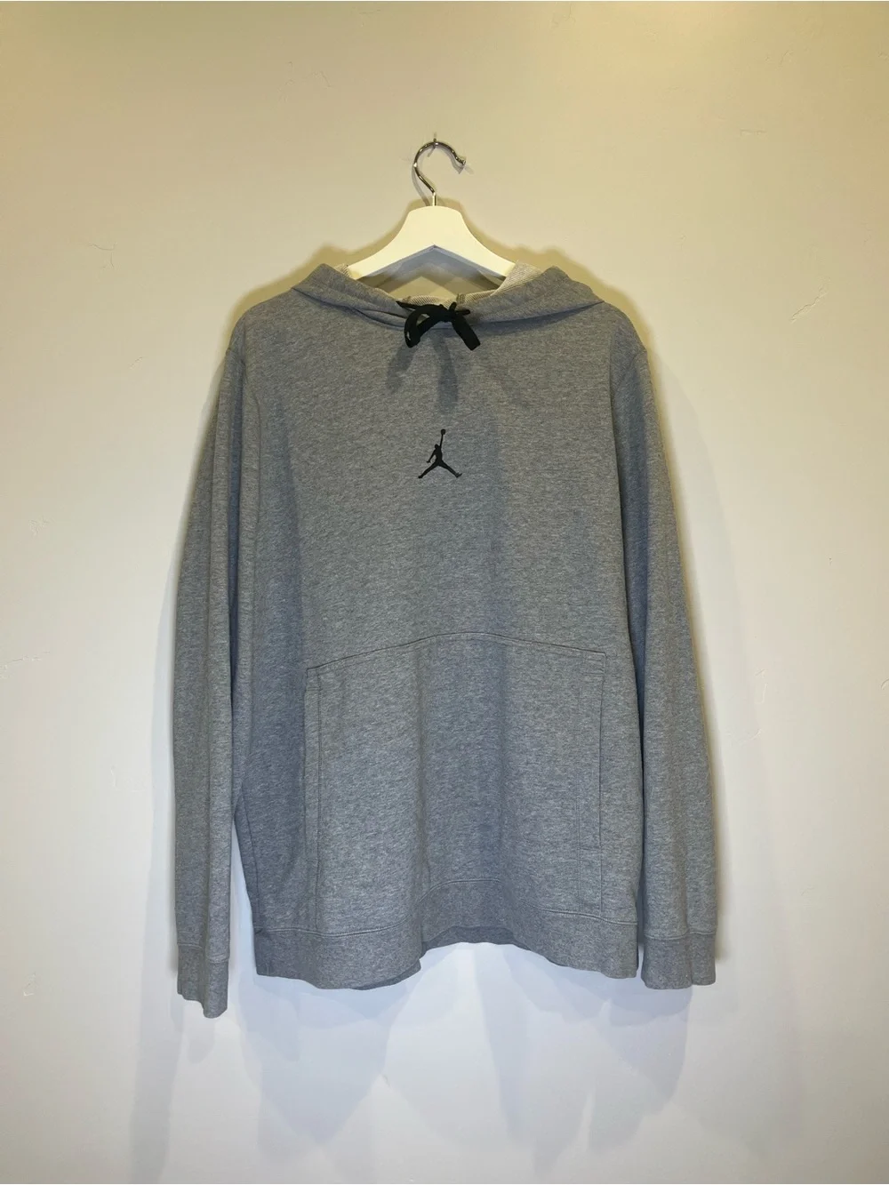Jordan Heather Grey Pullover Hoodie with Black Jumpman